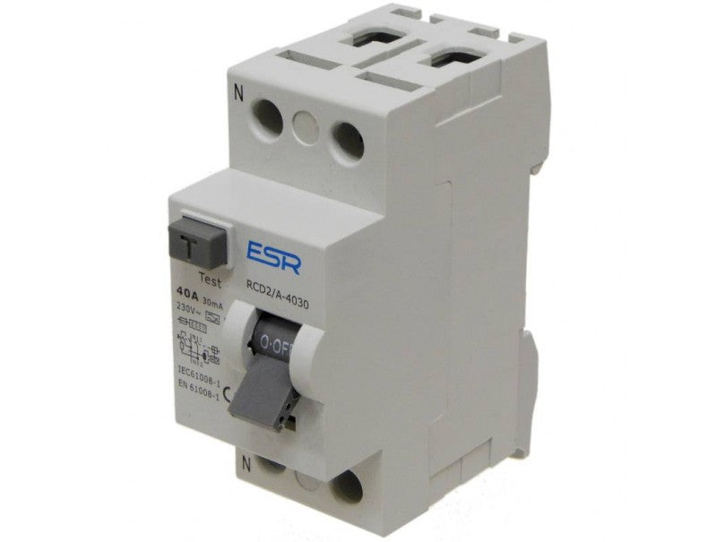 40A 30mA RCCB RCD 2 Pole Type A Domestic Consumer Unit Circuit Breaker