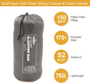 Single 2 Seasons Envelope Sleeping Bag, Grey & Orange