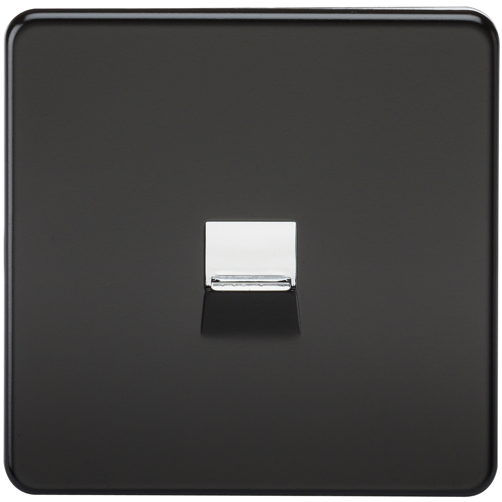 Screwless Matt Black Telephone Extension Socket Flush Wall Socket