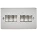 Flat Plate 10AX 6G 2-way switch - brushed chrome