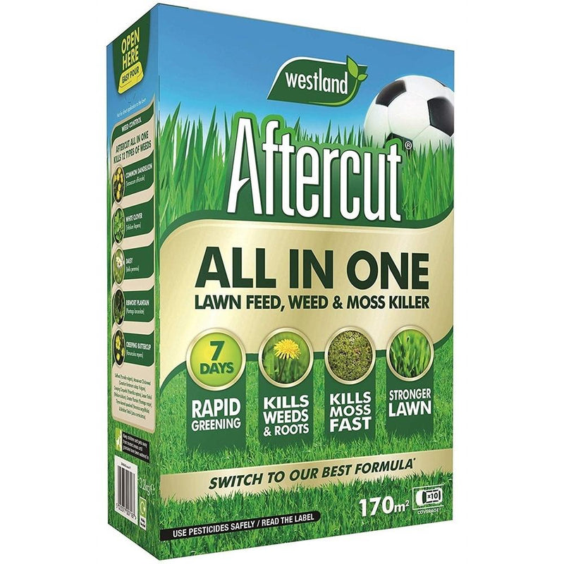 Aftercut All-in-One Lawn Feed, Weed and Moss Killer, 170 sq m, 5.44 kg