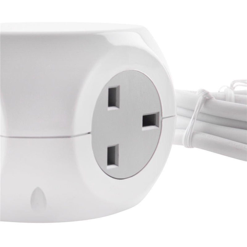 3 Gang 1.4m Cube Socket with 3 USB Ports - White