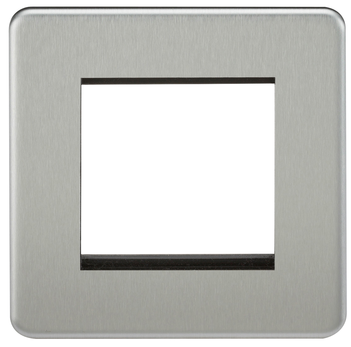 Screwless 2G Modular Faceplate - Brushed Chrome