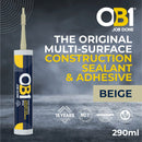 OB1 290ml Sealant & Adhesive - Beige