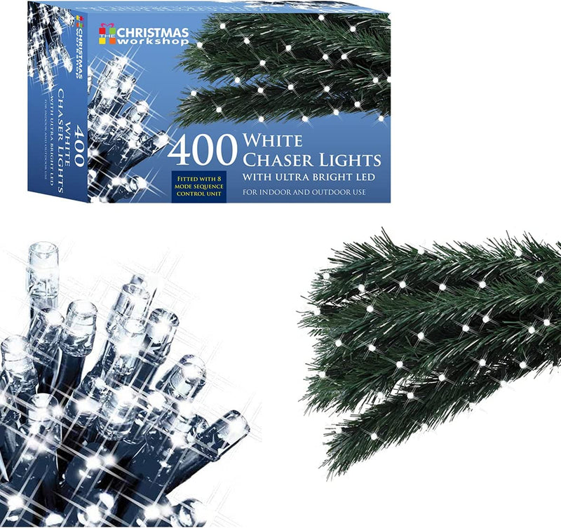 White Ultra Bright LED String Chaser Lights - 400 LED