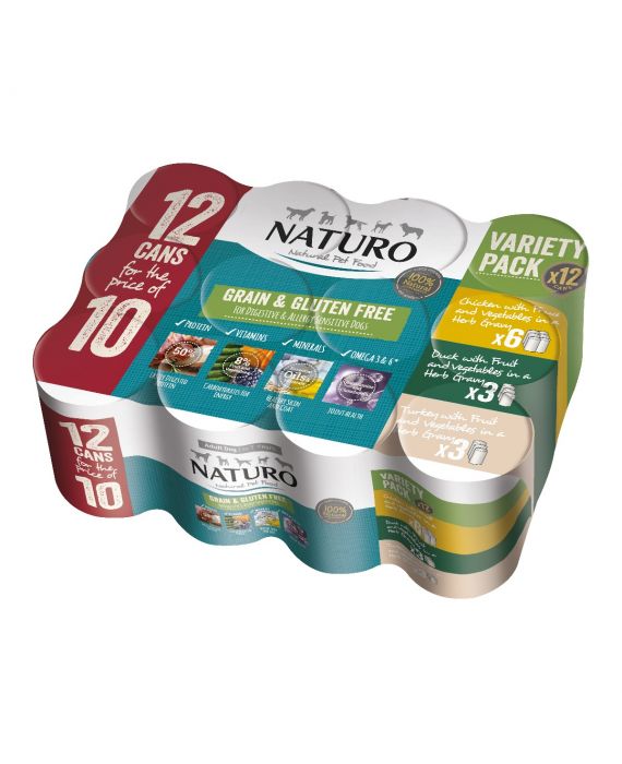 Adult Dog Grain & Gluten Free Variety Pack Cans in a Herb Gravy 390g x 12