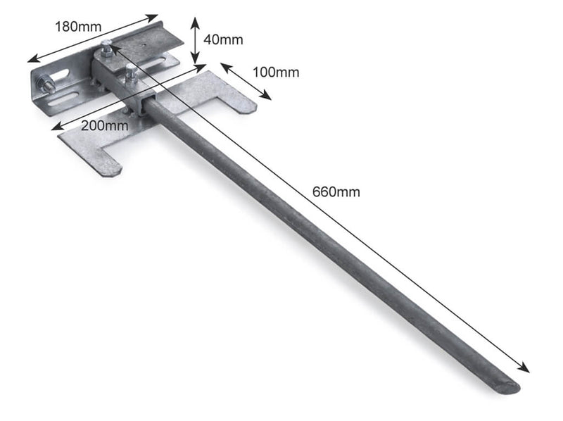 Ground Spike Mount Bracket For Large Single up to 2500W Flood Light