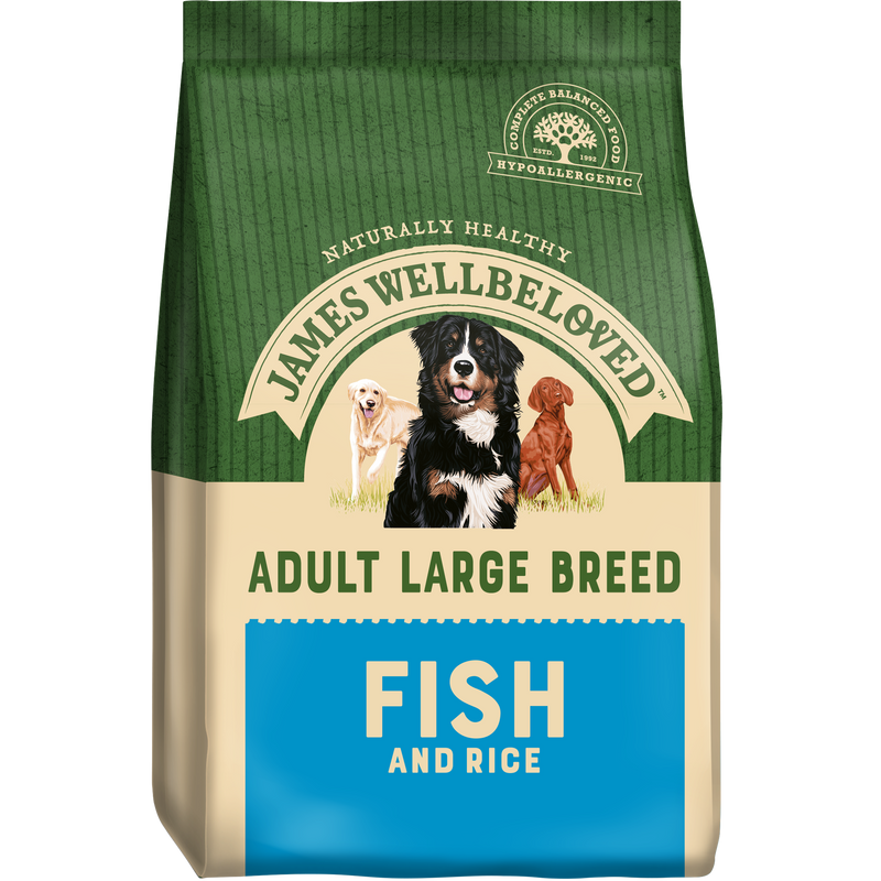 Complete Dry Large Breed Adult Dog Food - Fish & Rice - 15KG