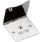 13A 1 Gang UK 3 Pin Unswitched Flat Plate Floor Socket - Polished Chrome