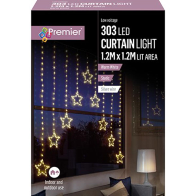 303 LED Curtain Light Pin Wire Curtain, Warm White