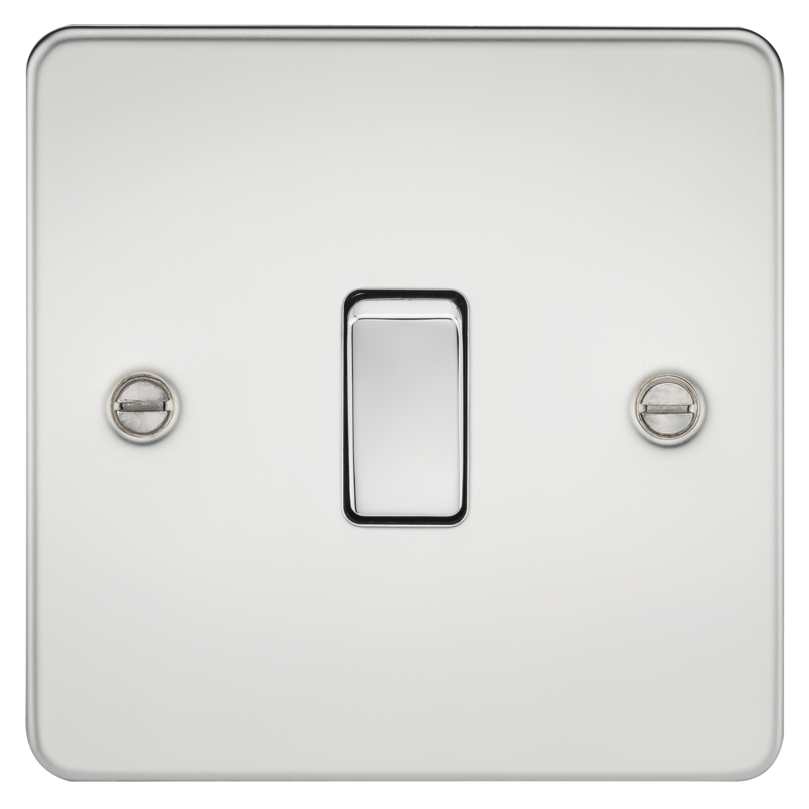 Flat Plate 20A 1G DP switch - polished chrome