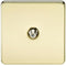 SAT TV Outlet 1G Screwless Polished Brass Non-Isolated Wall Plate