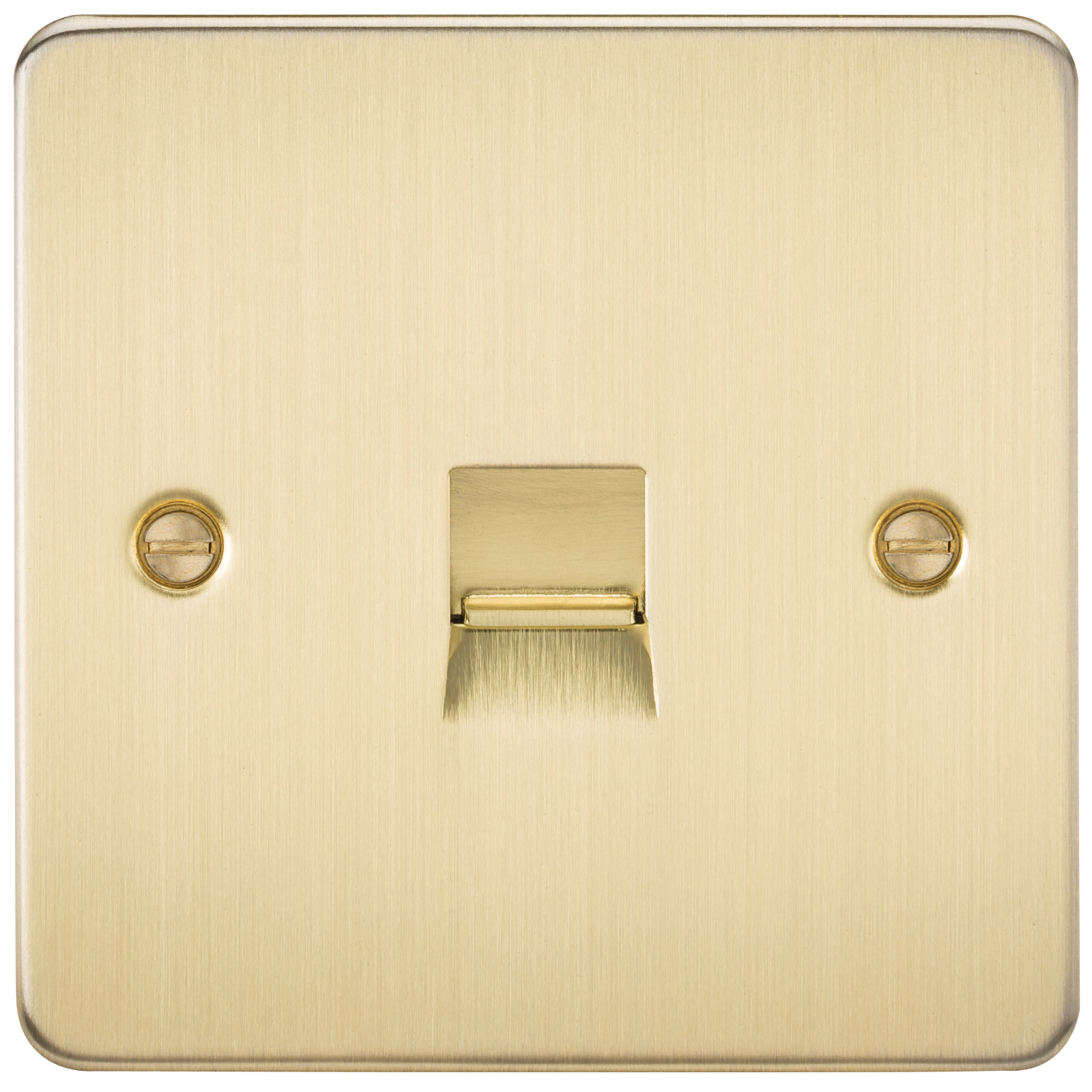 Flat Plate Telephone extension socket - brushed brass