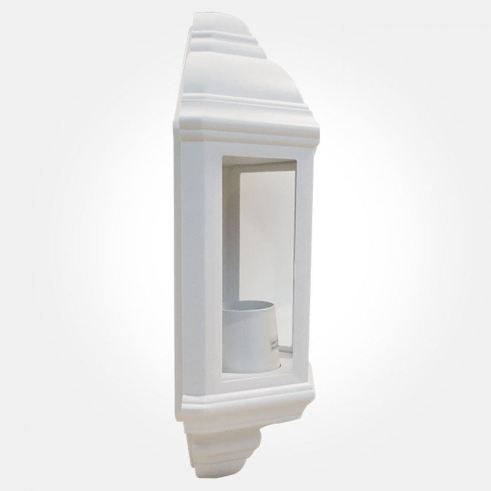 IP44 Traditional 60W Half Lantern Porch Light - White