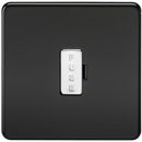 13A Screwless Matt Black Fused Spur Connector Unit Wall Plate