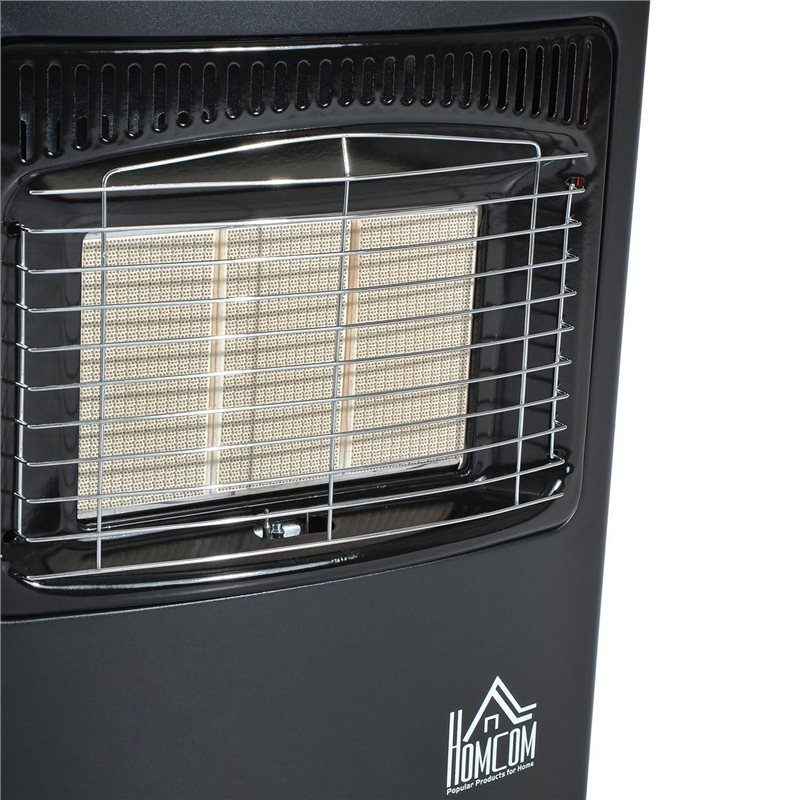 4200w Gas Heater Black on Wheels