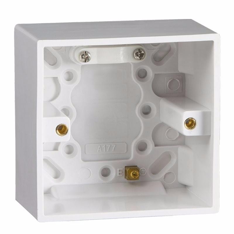 1 Gang 47mm Single Surface Pattress Box With Earth Terminal