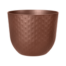 Fuente Grains 30cm Round Plastic Indoor & Outdoor Plant Pot - Rusty Brown