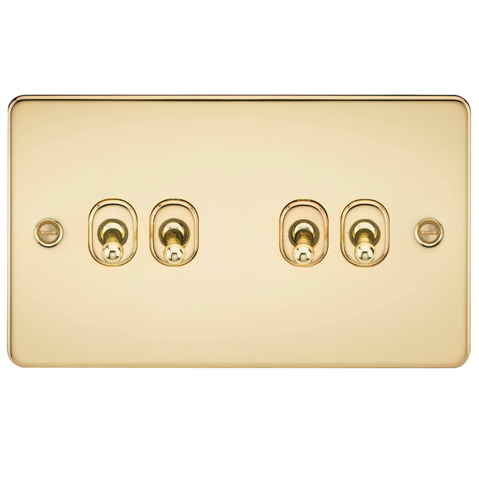 Flat Plate 10AX 4G 2-way toggle switch - polished brass
