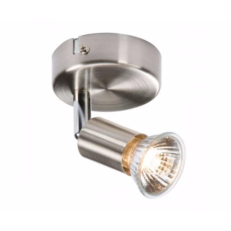 Ceiling Light GU10 50 Watt Single Spotlight Brushed Chrome LED Compatible