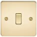 Flat Plate 10AX 1G 2 Way Switch - Polished Brass