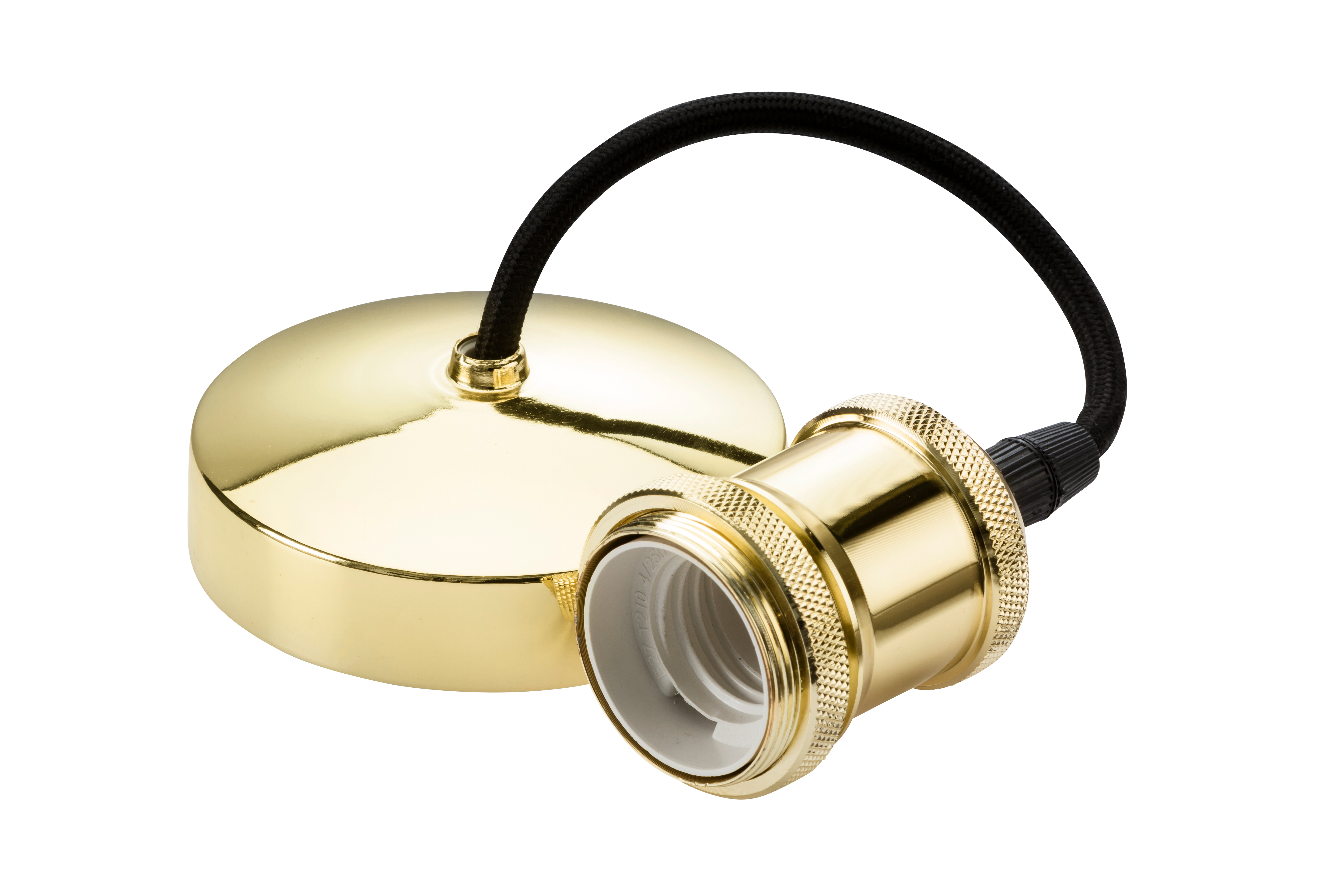 6 Inch E27 Vintage Pendant Set - Polished Brass