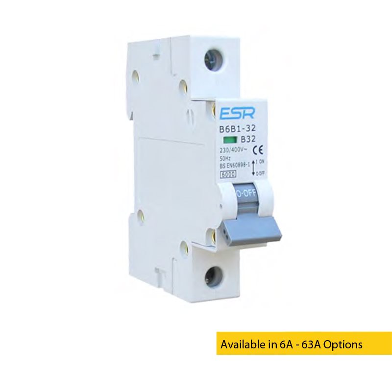 16A MCB B Curve 1 Pole 6kA Circuit Breakers Domestic Consumer Units