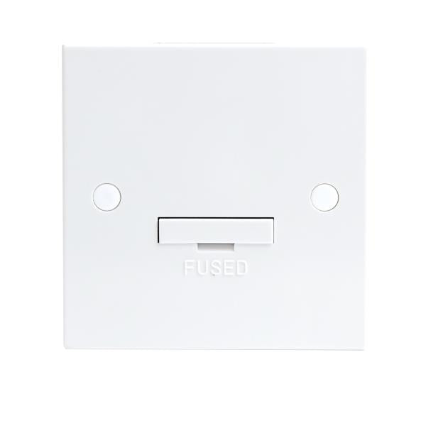 13A White Connection Unit 3 Amp Fused & Flex Outlet Electric Wall Plate