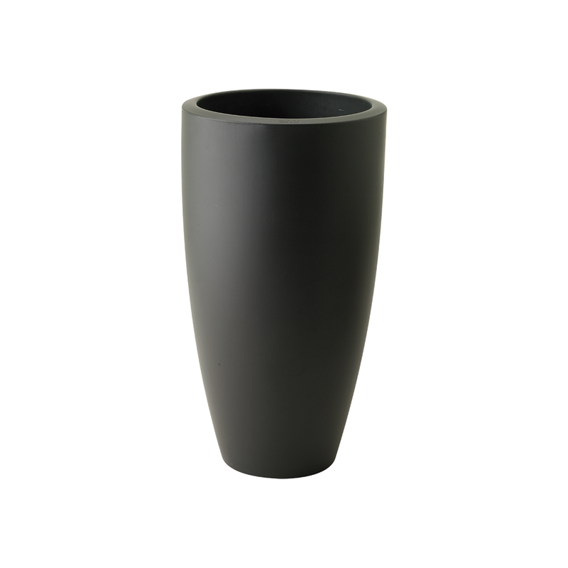 Pure 40cm Soft Round High Plastic Indoor & Outdoor Plant Pot - Anthracite