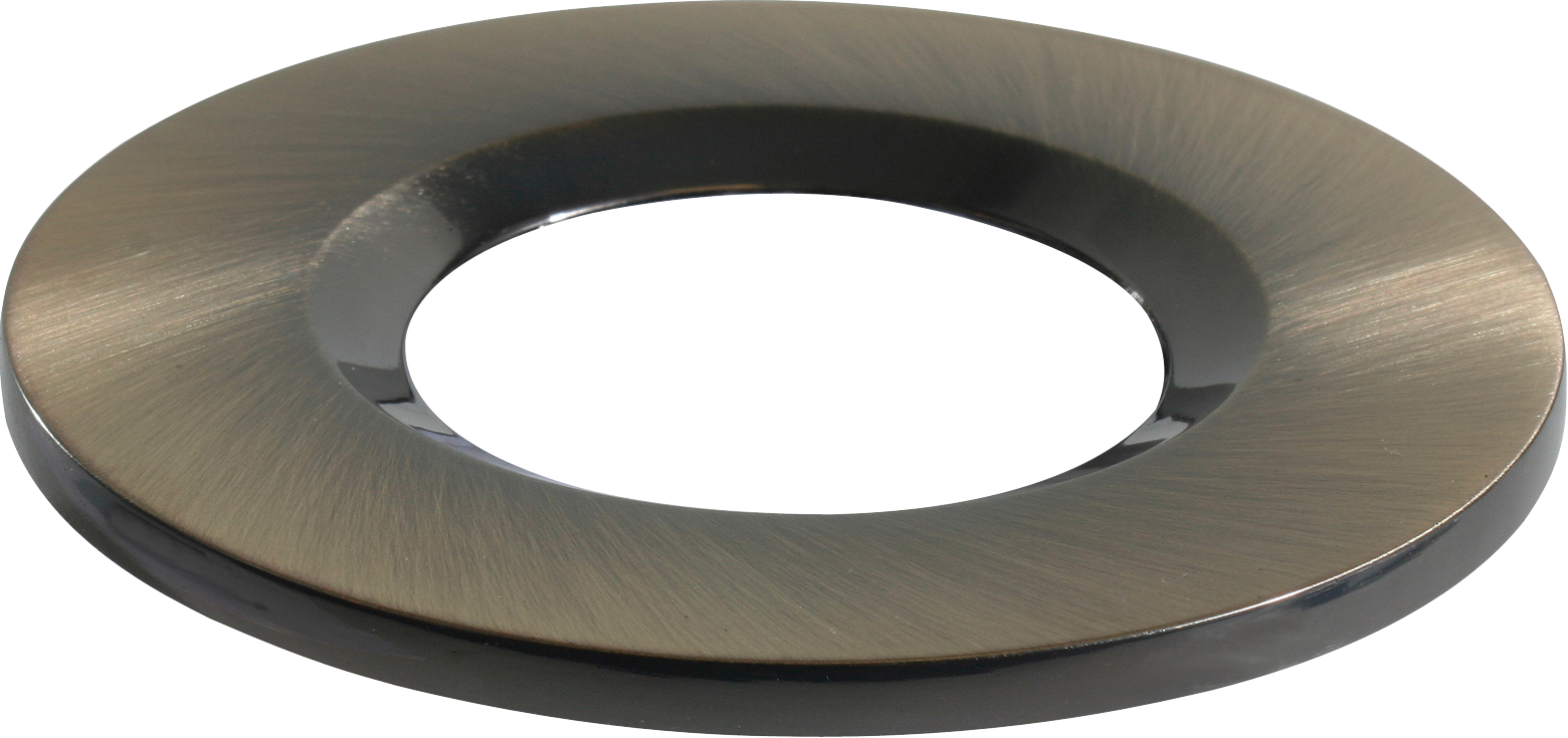 Traditional IP65 Round Fire Rated Bezels for FireKnight - Antique Brass