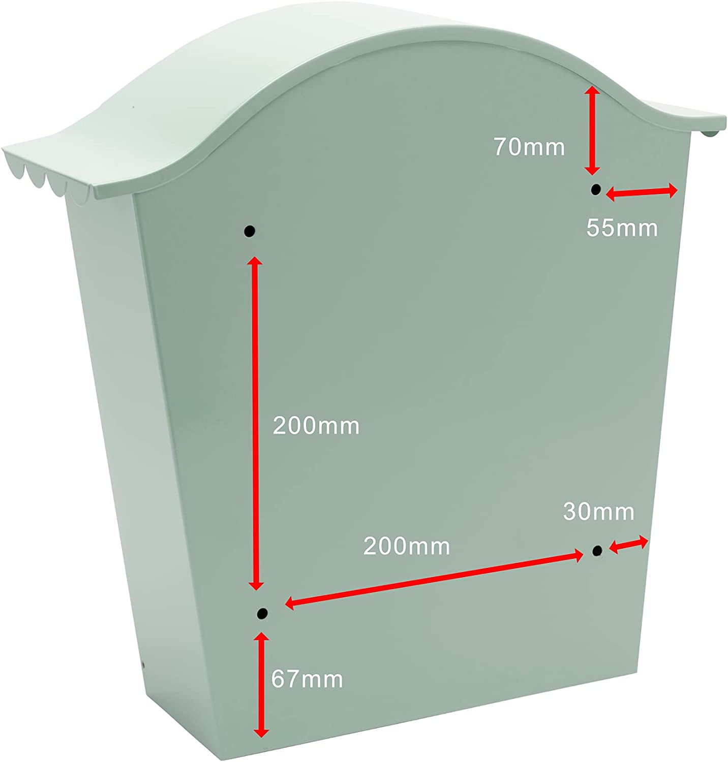 Classic Galvanised Steel Wall Mounted Postbox, Chartwell Green