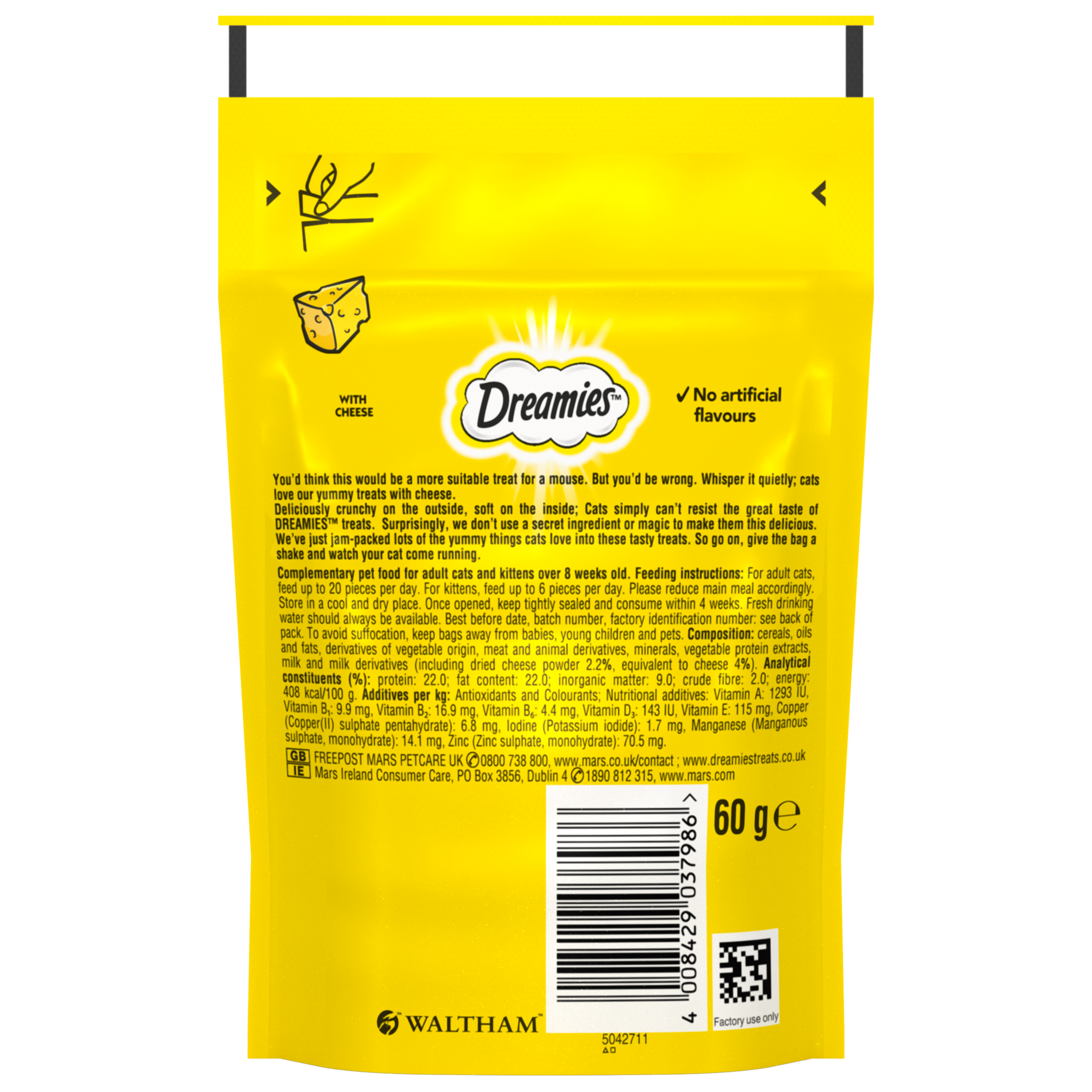 Cat Treats with Cheese 60g x 8 Pack