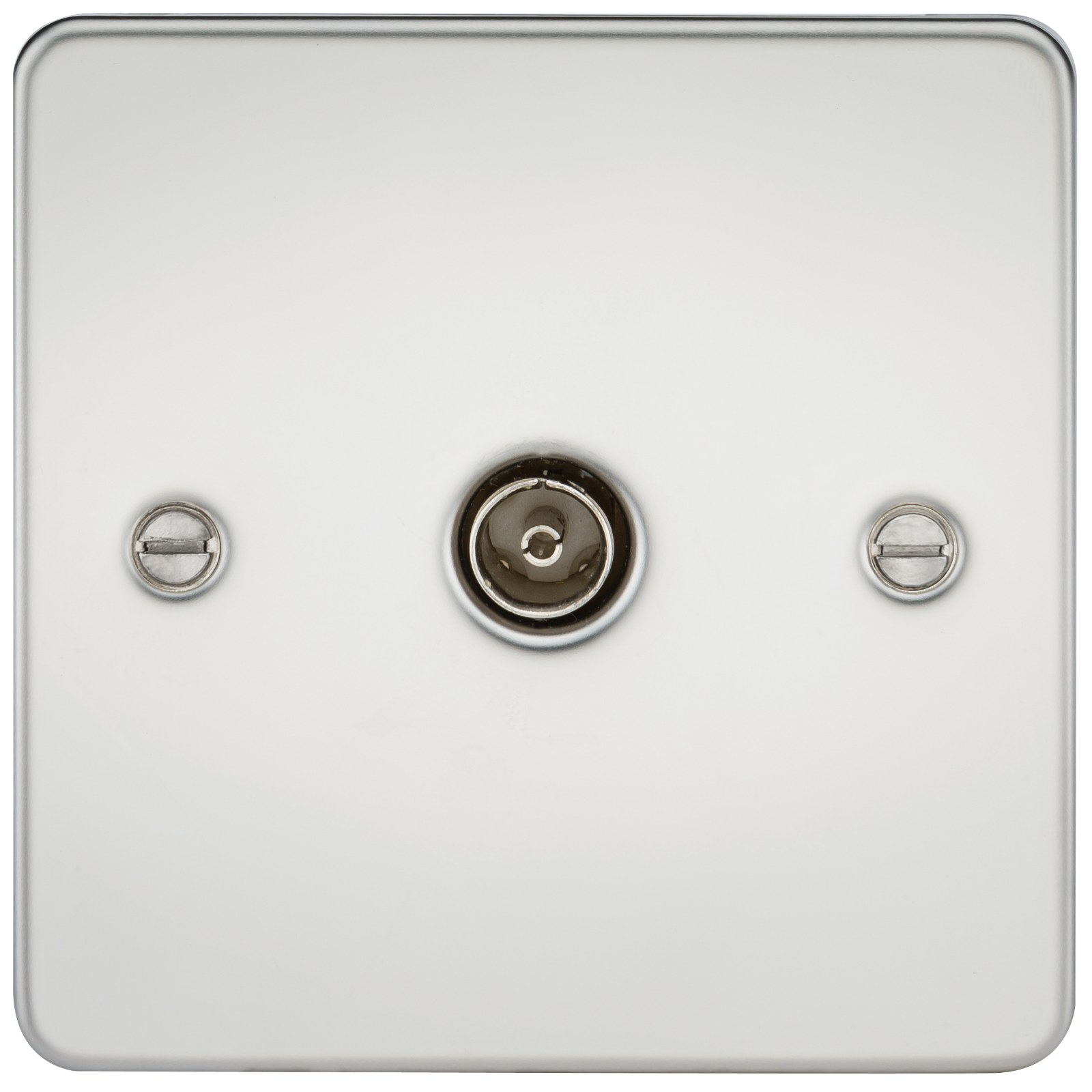 Flat Plate 1G TV Outlet (non-isolated) - Polished Chrome