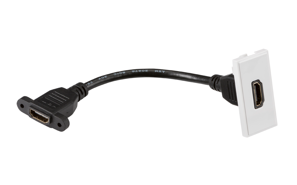 HDMI outlet module 25 x 50mm - white