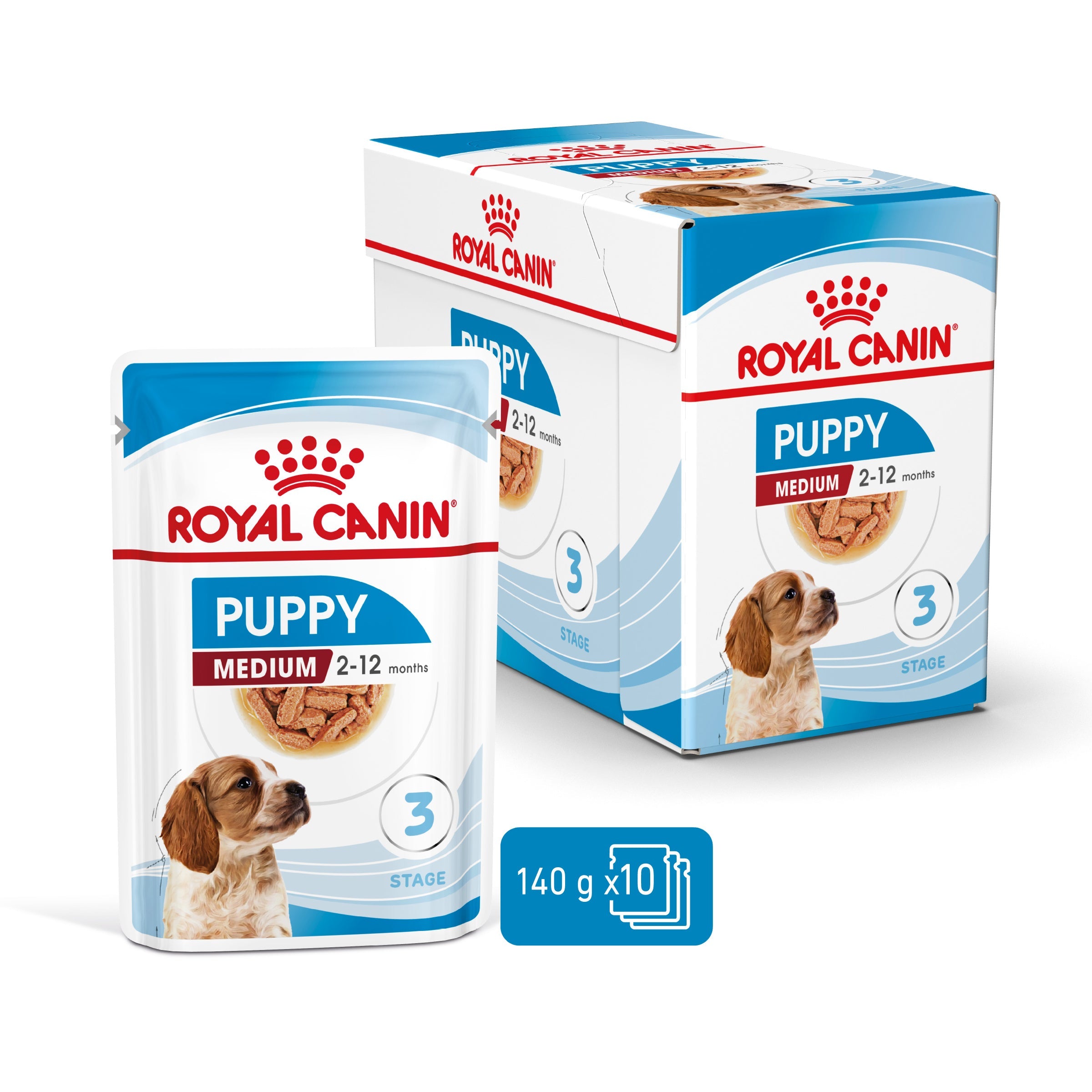 Medium Puppy in Gravy Wet Food, 140g x 10 Pack