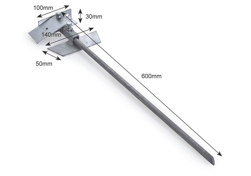 Ground Spike Mount Bracket For Small Single 150w - 500w Flood Light