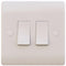 Sline 10A White 2G Twin 2 Way 230V Electric Wall Plate Switch