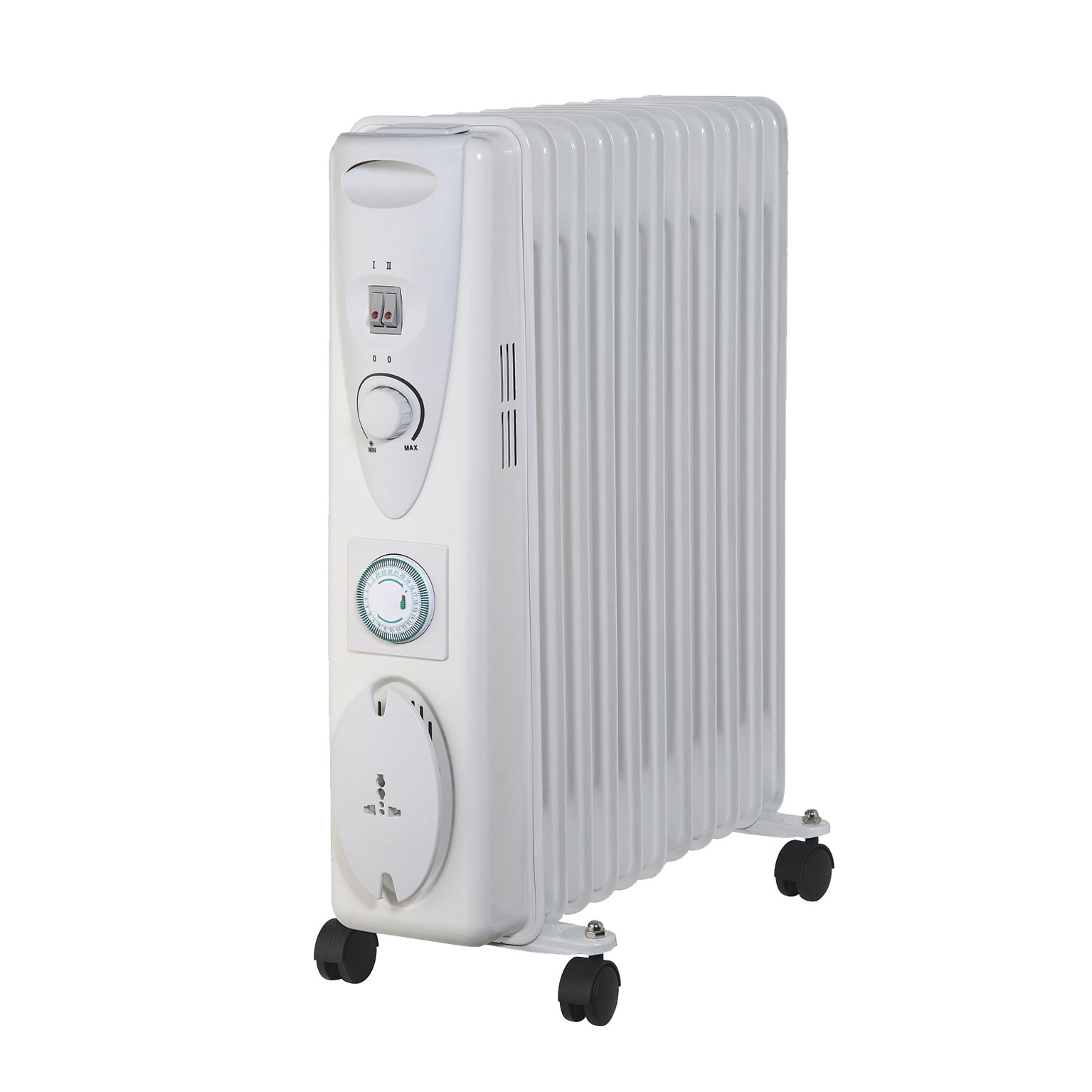 Premium 11 Fin Oil Filled Radiator with Timer 2500W White