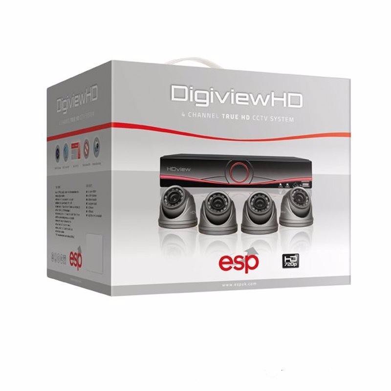 4 Channel Digiview AHD CCTV 4 Dome Camera Kit, 1TB