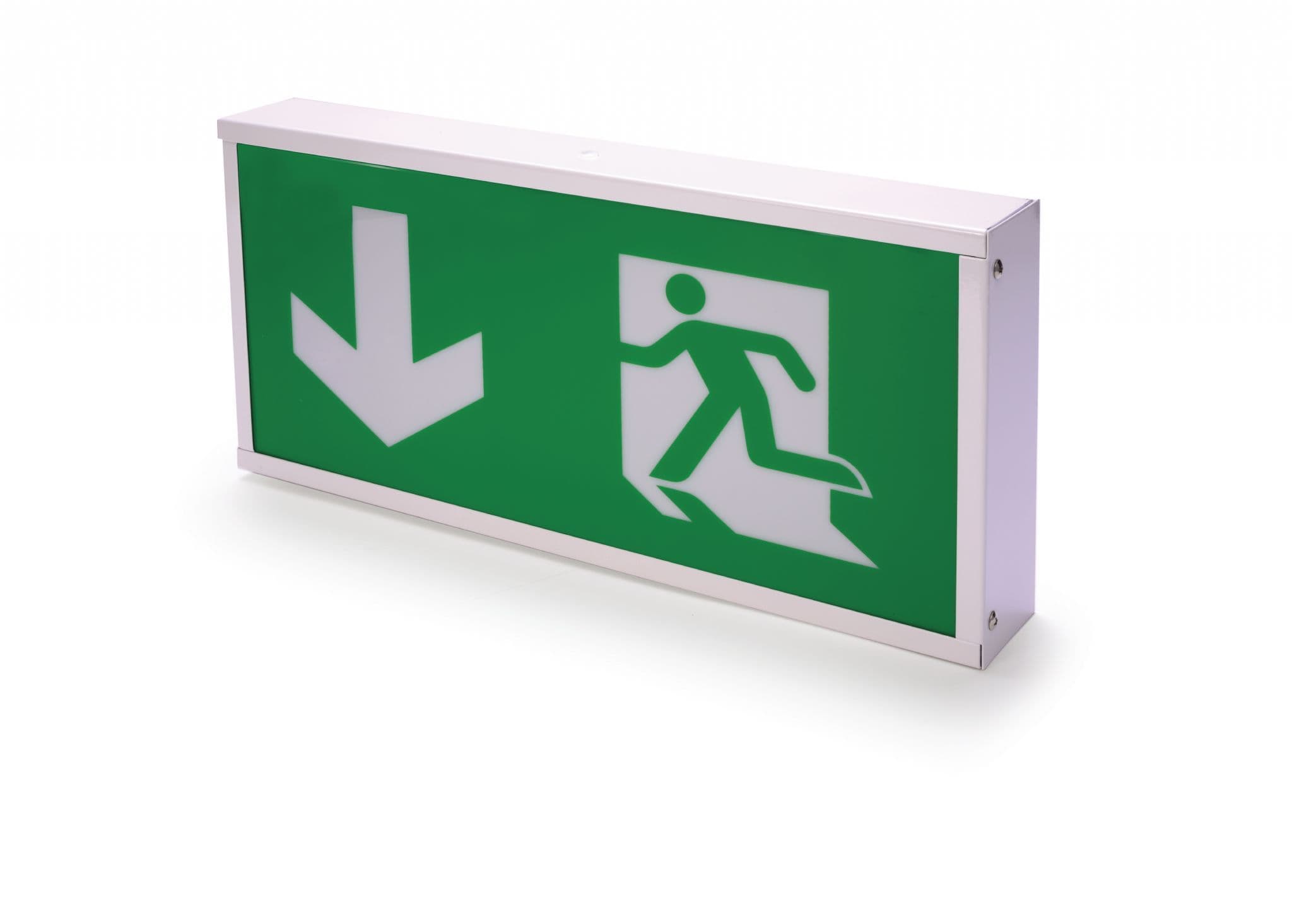 IP20 5W universal LED Emergency Exit Box Fitting (Down Arrow)