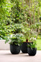Fuente Grains 30cm Round Plastic Indoor & Outdoor Plant Pot - Onyx Black