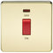 45A 1G DP 230V Screwless Polished Brass Electric Switch With Neon and Switch