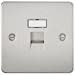 RJ45 Network Outlet Flat Plate - Brushed Chrome