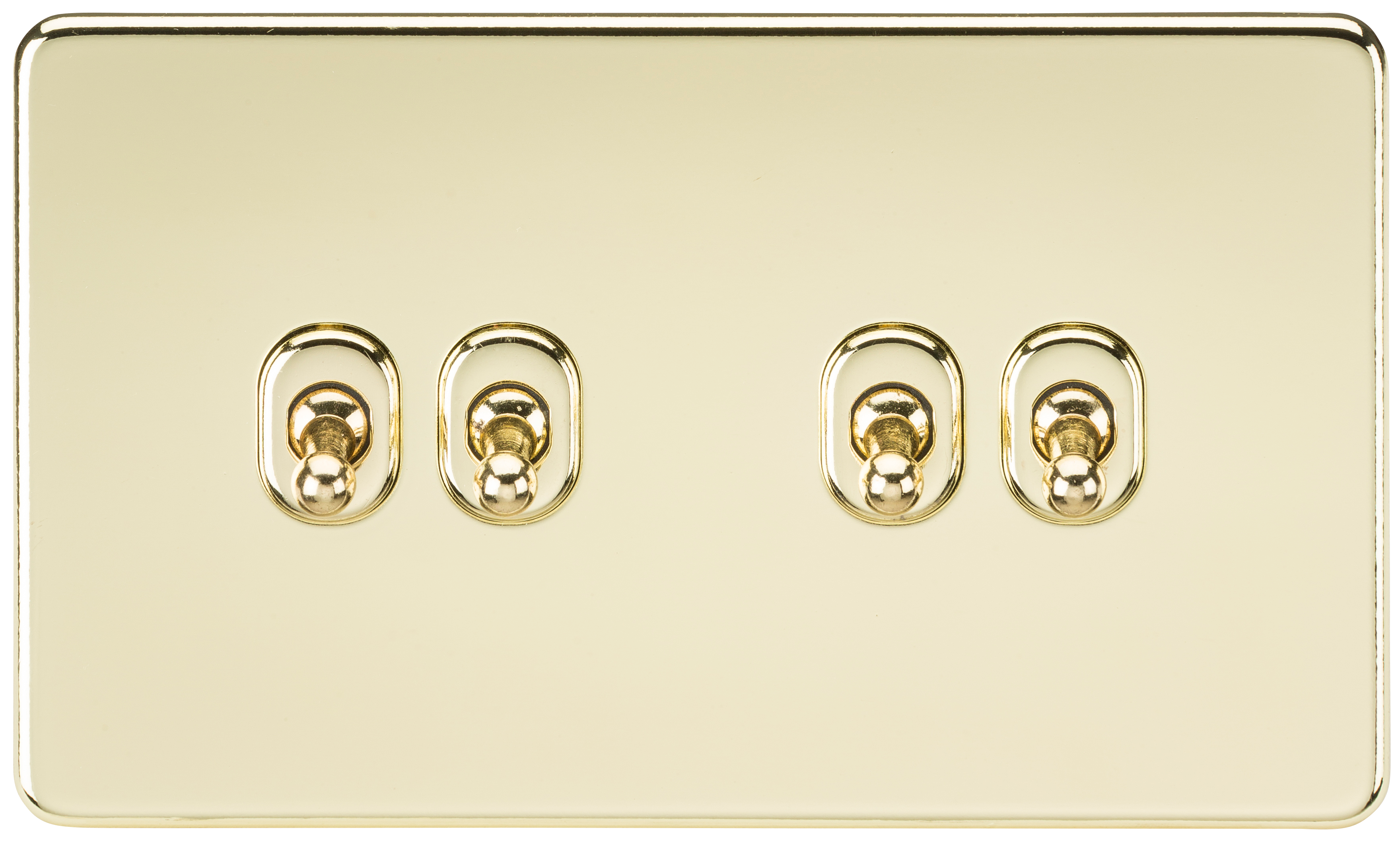 Screwless 10AX 4G 2-Way Toggle Switch - Polished Brass