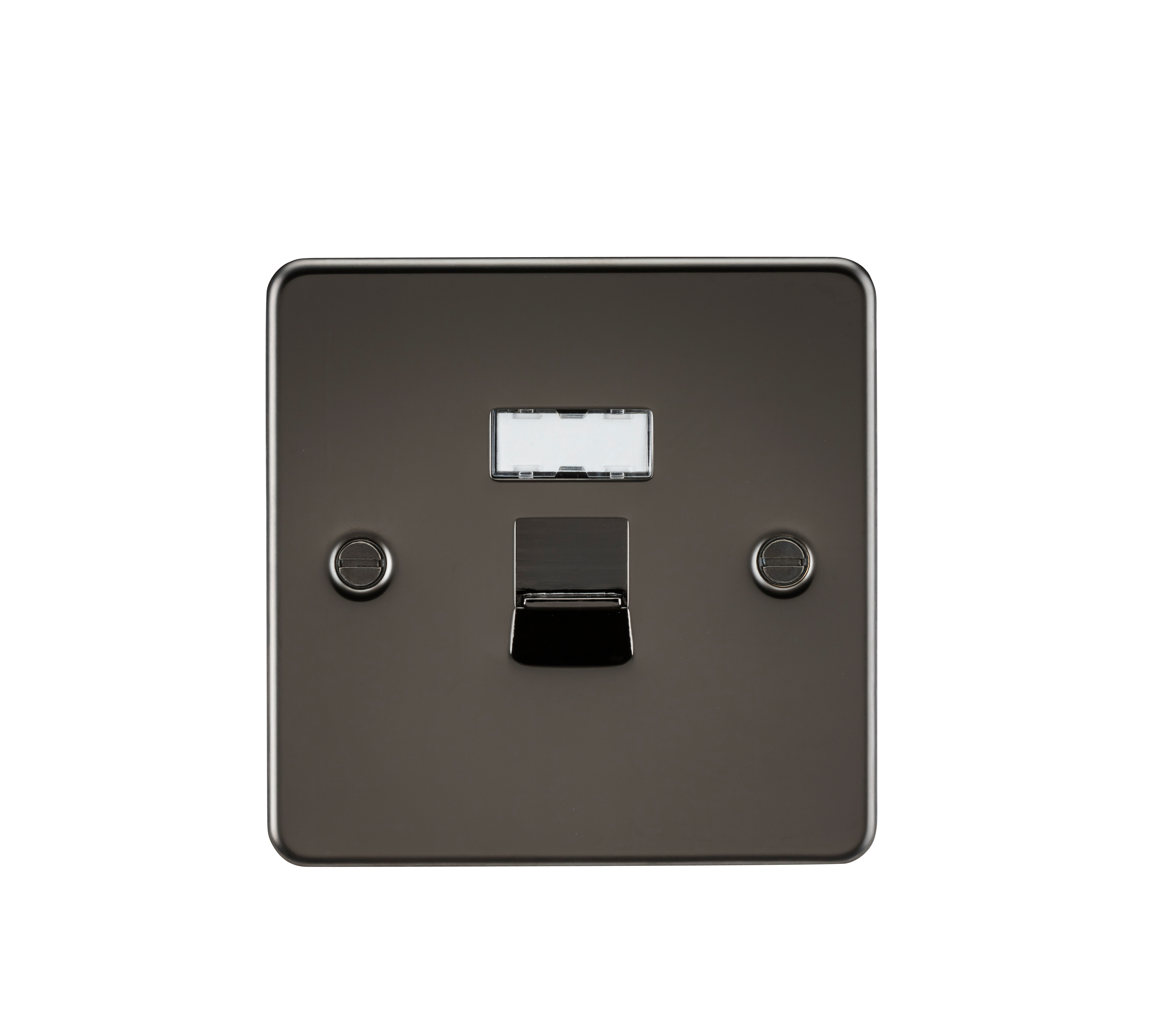 Flat Plate RJ45 network outlet - gunmetal