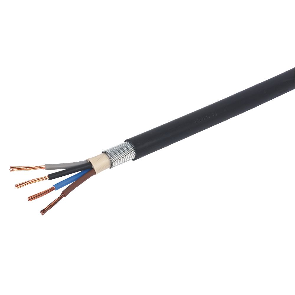 16mm 4 Core 94A Brown Black Grey Blue 6944X Steel Wire Armoured SWA Outdoor Mains Power Cable - 1m