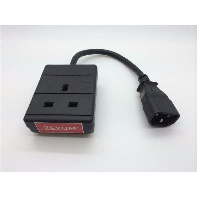 Economy IEC C14 Male to 13A 1 Gang UK Mains Socket Adapter - 10m