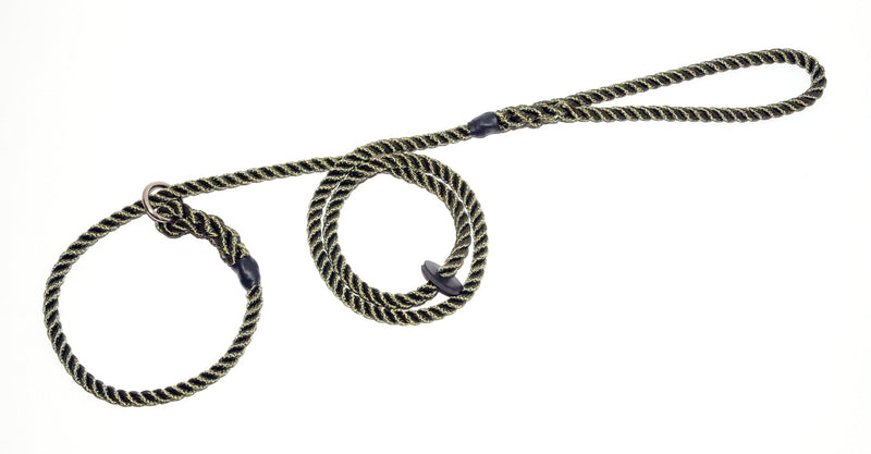 KJK Ropeworks 8mm Slip on Dog Lead Rope with Rubber Stop, 1.5m Olive