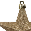 Premier Decorations 6 x 100mm Multi Glitter Stars, Champagne Gold