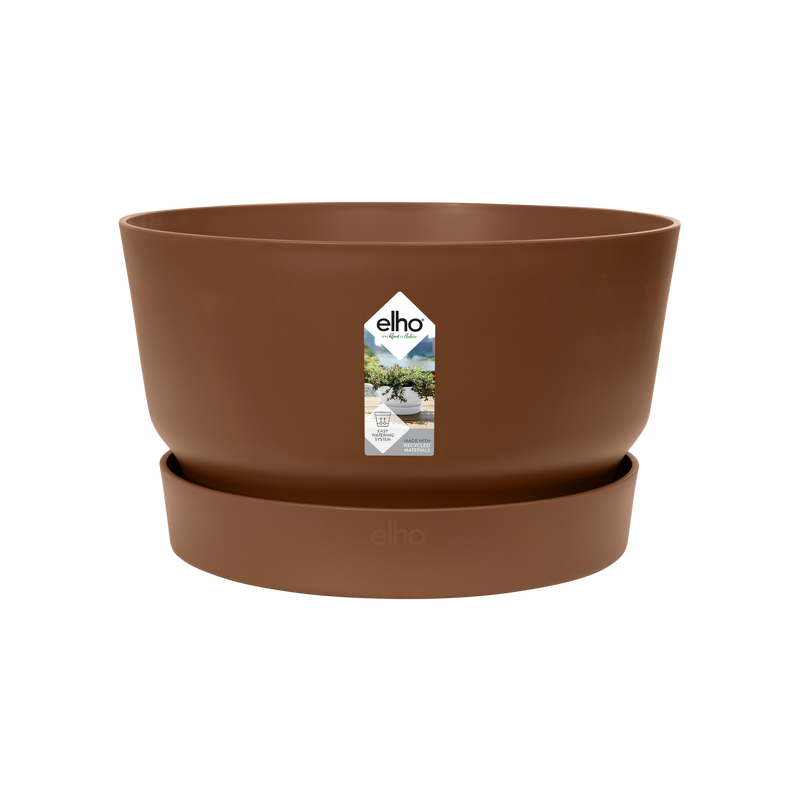 Elho Greenville Bowl 33 - Flowerpot - Ginger Brown - Outdoor! - Ø 32.50 x H 19.40 cm